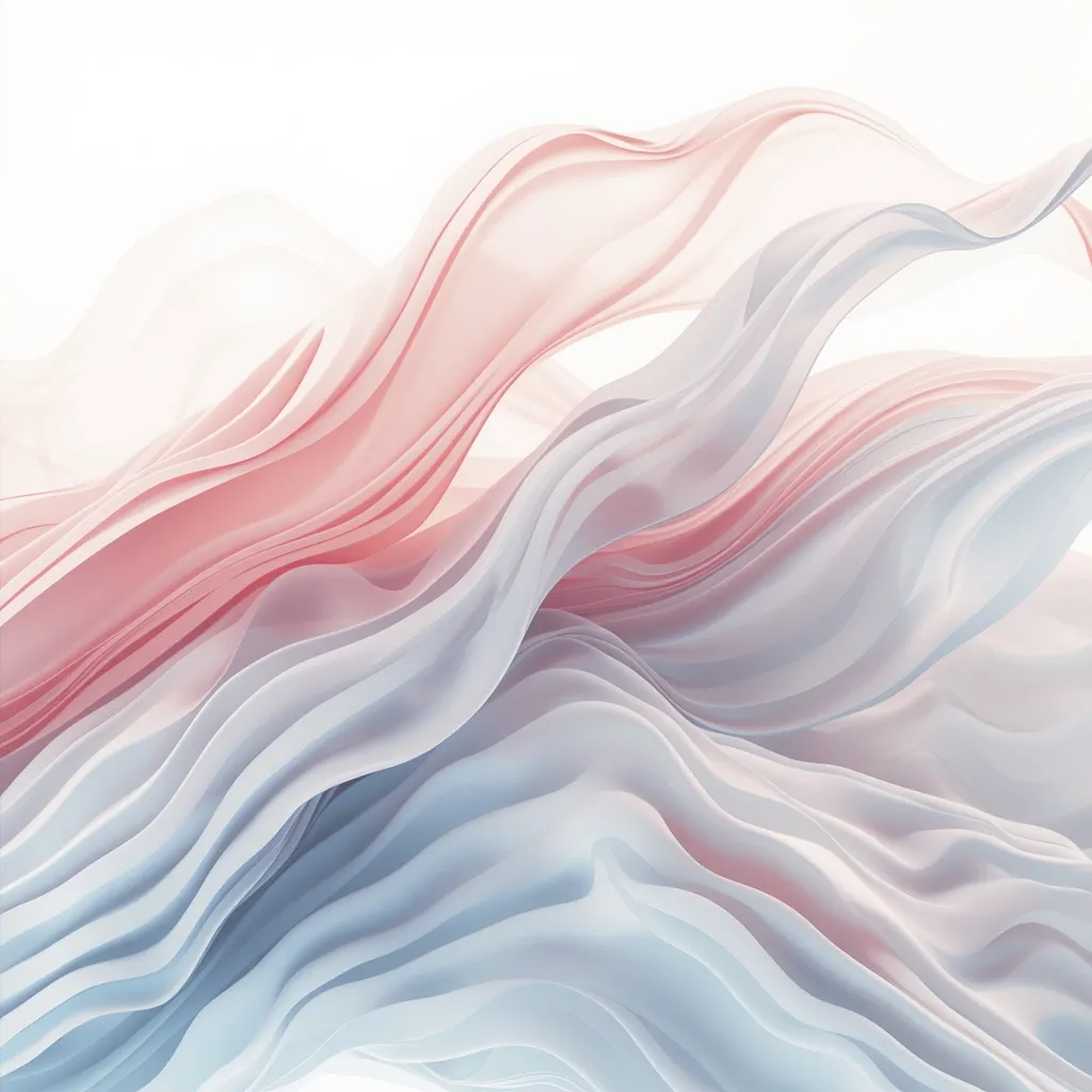 Flowing organic forms creating a serene gentle movement environment
